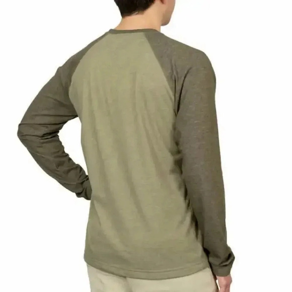 Columbia Men's Long Sleeve Raglan Tee Sage Heather XL - Picture 2 of 10